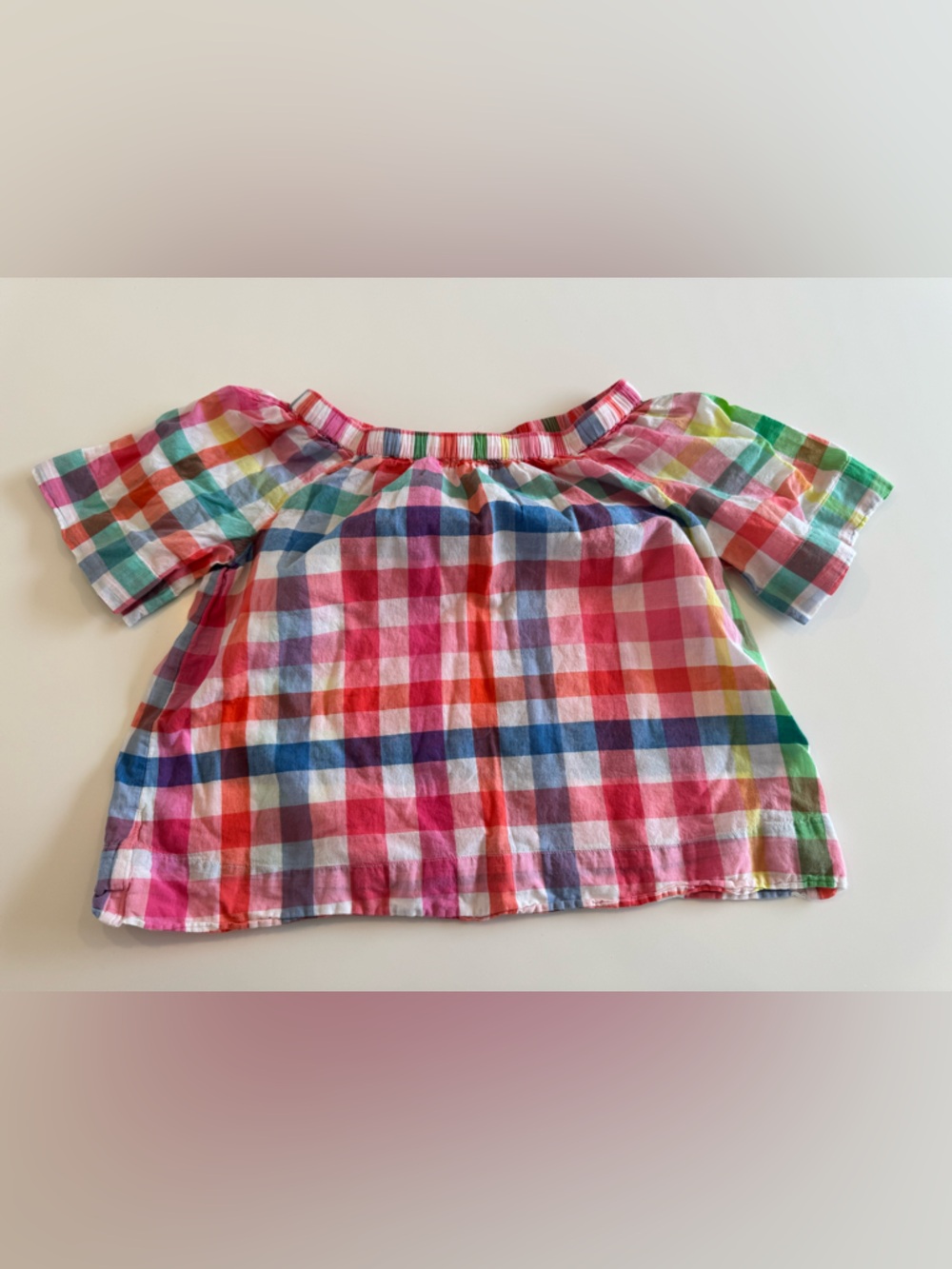 Jcrew Crewcuts girls size 6-7 plaid top in brand new condition